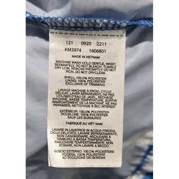 COLUMBIA Flash Forward Windbreaker Jacket sz L Medium Blue White Panel Print - Picture 8 of 8